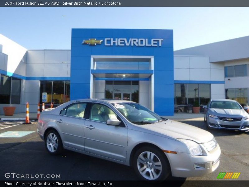 Silver Birch Metallic / Light Stone 2007 Ford Fusion SEL V6 AWD