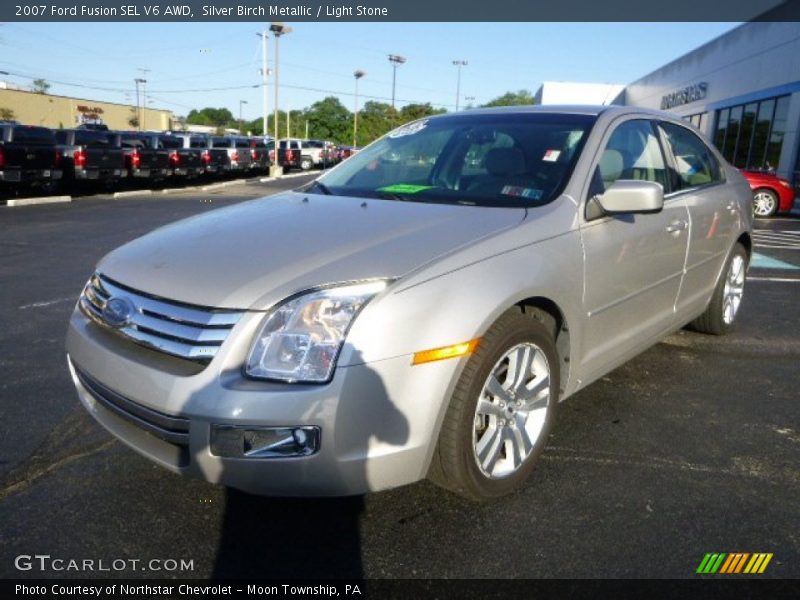 Silver Birch Metallic / Light Stone 2007 Ford Fusion SEL V6 AWD