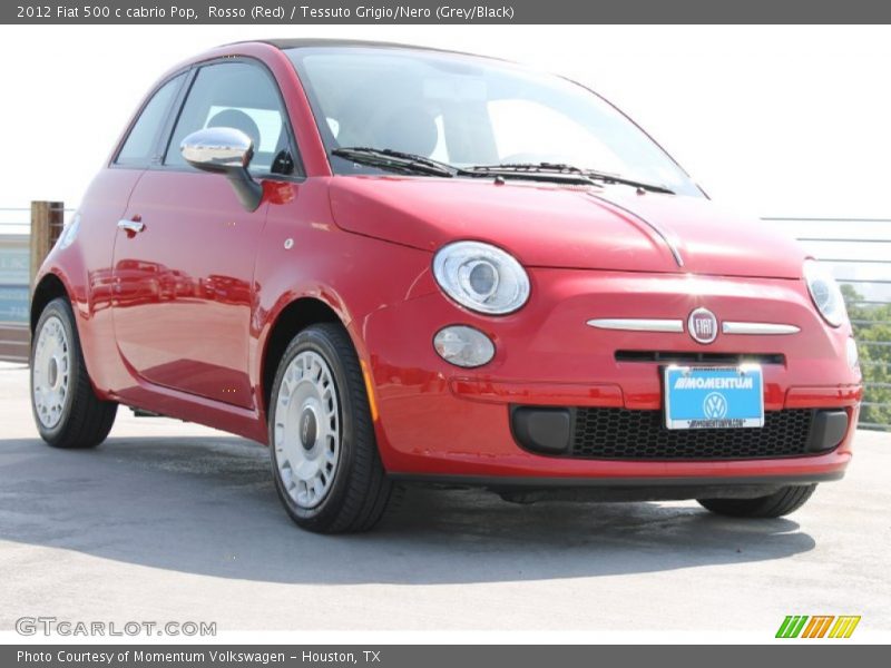 Rosso (Red) / Tessuto Grigio/Nero (Grey/Black) 2012 Fiat 500 c cabrio Pop