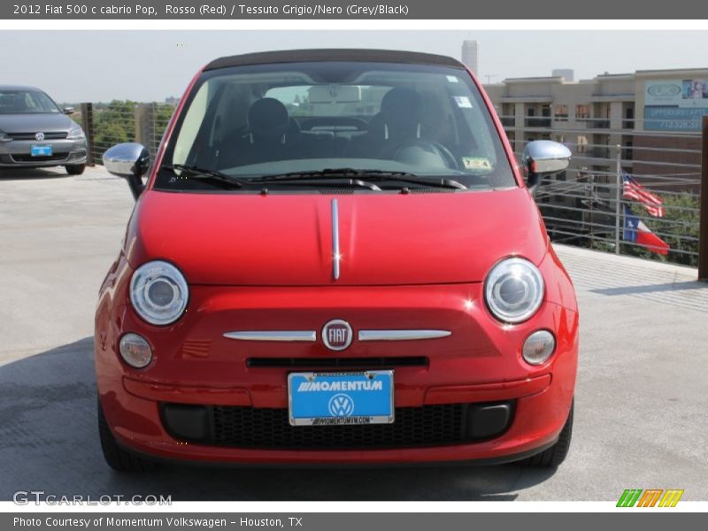 Rosso (Red) / Tessuto Grigio/Nero (Grey/Black) 2012 Fiat 500 c cabrio Pop