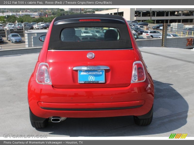 Rosso (Red) / Tessuto Grigio/Nero (Grey/Black) 2012 Fiat 500 c cabrio Pop