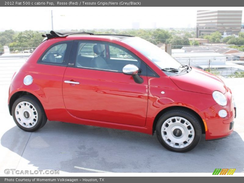 Rosso (Red) / Tessuto Grigio/Nero (Grey/Black) 2012 Fiat 500 c cabrio Pop