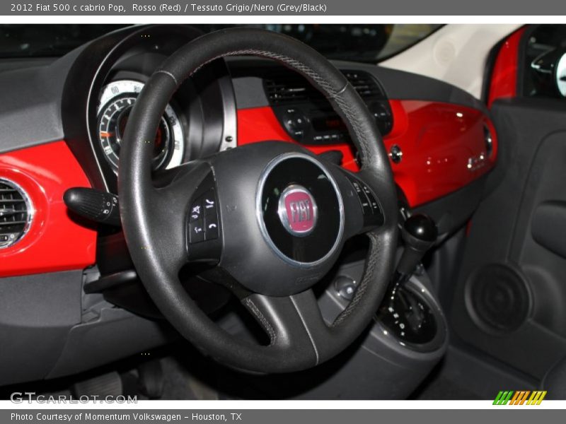 Rosso (Red) / Tessuto Grigio/Nero (Grey/Black) 2012 Fiat 500 c cabrio Pop