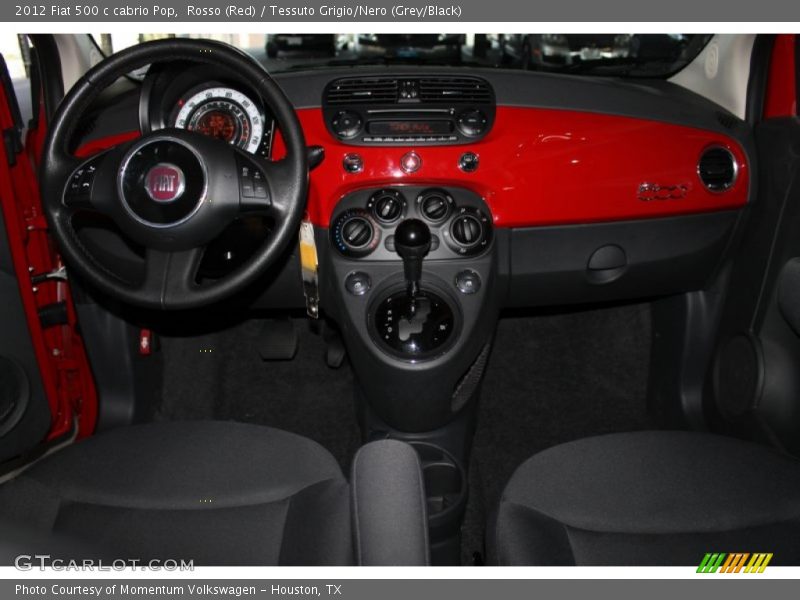 Rosso (Red) / Tessuto Grigio/Nero (Grey/Black) 2012 Fiat 500 c cabrio Pop