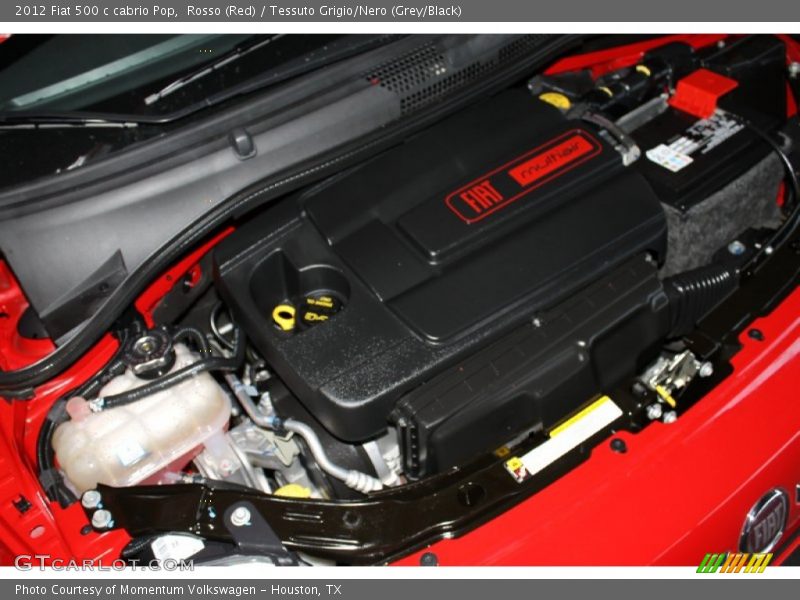 Rosso (Red) / Tessuto Grigio/Nero (Grey/Black) 2012 Fiat 500 c cabrio Pop