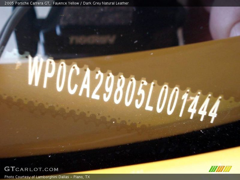 Fayence Yellow / Dark Grey Natural Leather 2005 Porsche Carrera GT