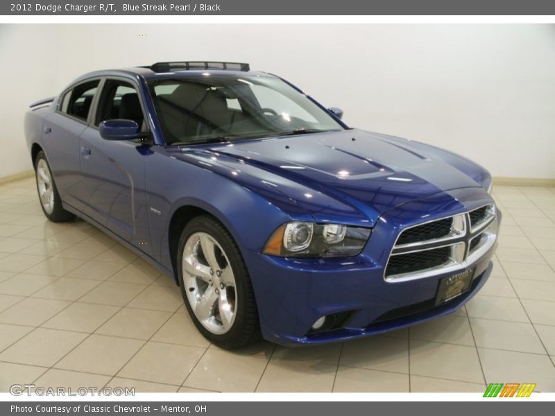 Blue Streak Pearl / Black 2012 Dodge Charger R/T