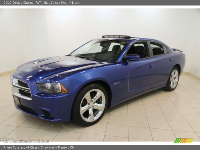 Blue Streak Pearl / Black 2012 Dodge Charger R/T