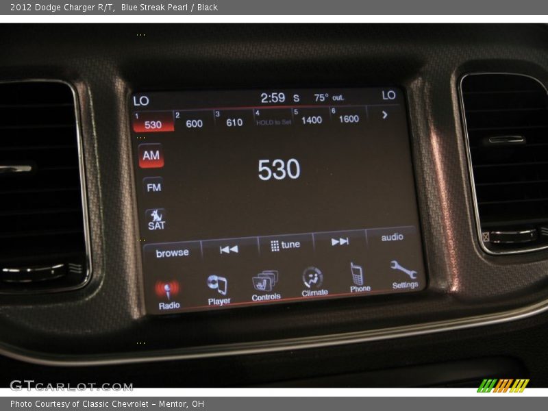 Blue Streak Pearl / Black 2012 Dodge Charger R/T