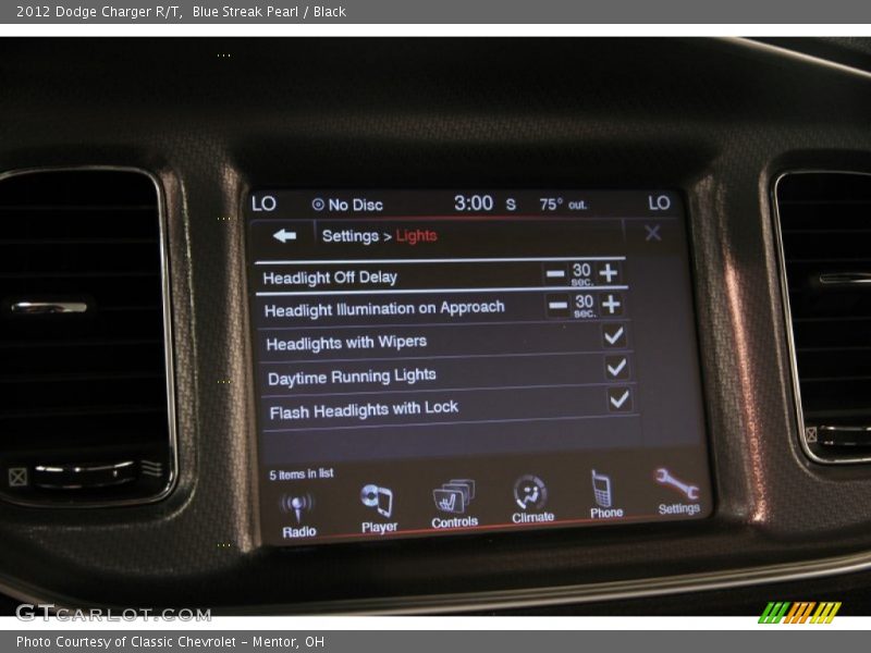 Blue Streak Pearl / Black 2012 Dodge Charger R/T