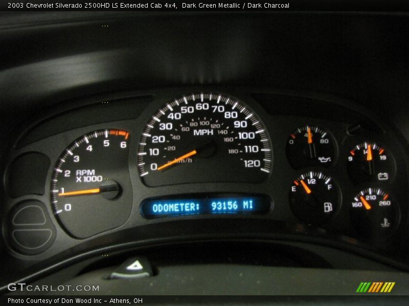 Dark Green Metallic / Dark Charcoal 2003 Chevrolet Silverado 2500HD LS Extended Cab 4x4