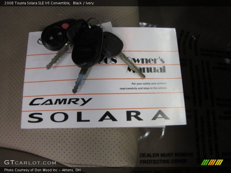 Black / Ivory 2008 Toyota Solara SLE V6 Convertible