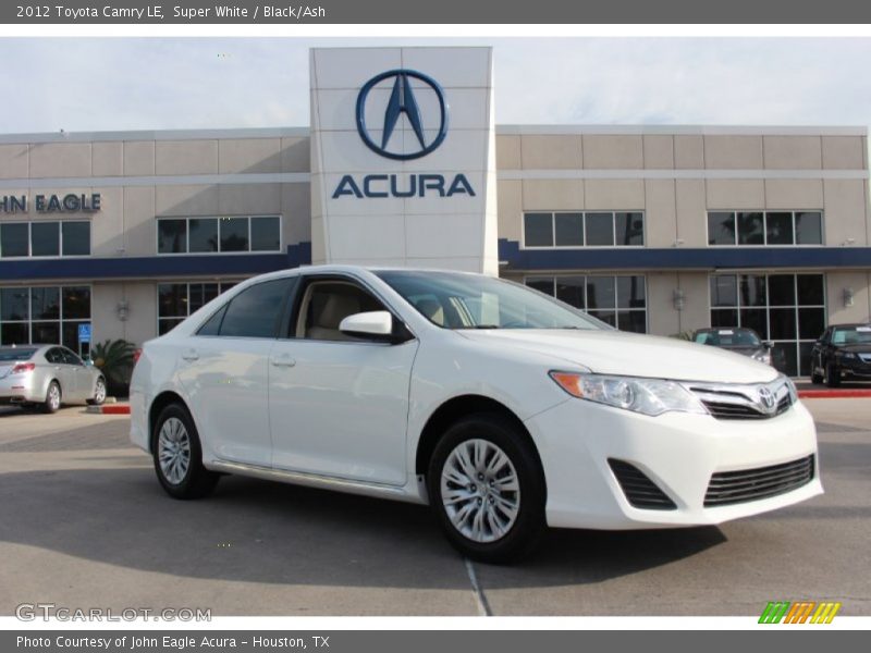 Super White / Black/Ash 2012 Toyota Camry LE