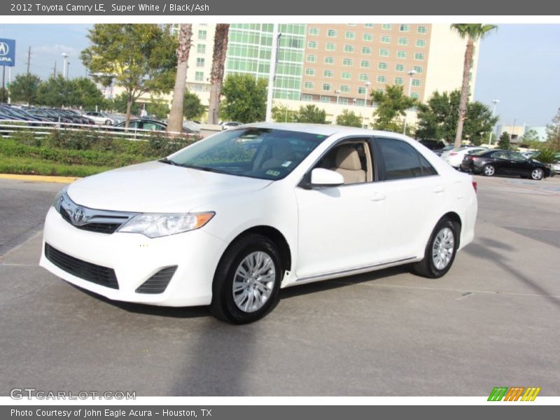 Super White / Black/Ash 2012 Toyota Camry LE