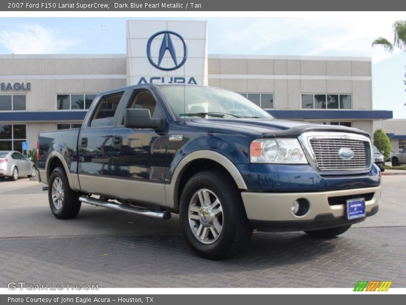 Dark Blue Pearl Metallic / Tan 2007 Ford F150 Lariat SuperCrew