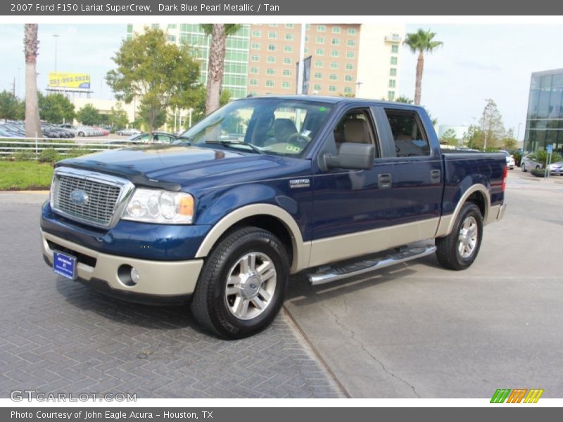 Dark Blue Pearl Metallic / Tan 2007 Ford F150 Lariat SuperCrew