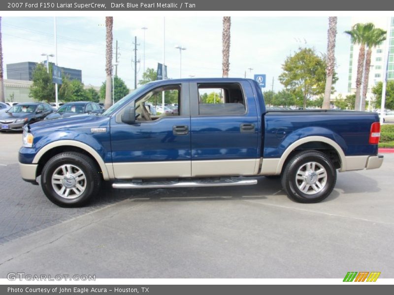 Dark Blue Pearl Metallic / Tan 2007 Ford F150 Lariat SuperCrew