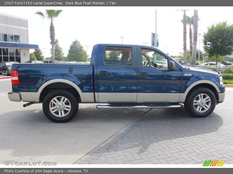 Dark Blue Pearl Metallic / Tan 2007 Ford F150 Lariat SuperCrew