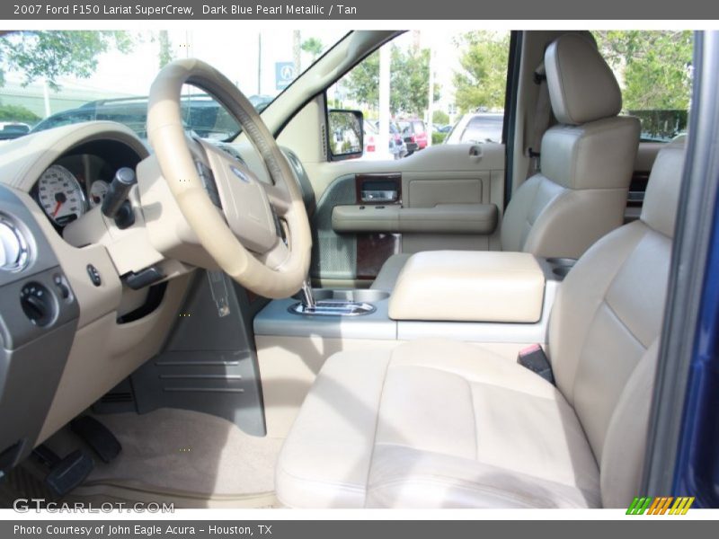 Dark Blue Pearl Metallic / Tan 2007 Ford F150 Lariat SuperCrew