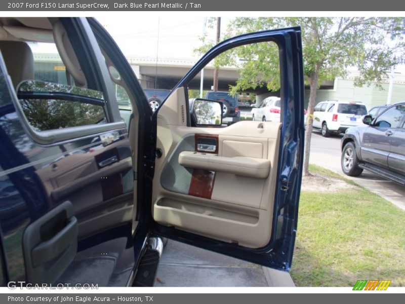 Dark Blue Pearl Metallic / Tan 2007 Ford F150 Lariat SuperCrew