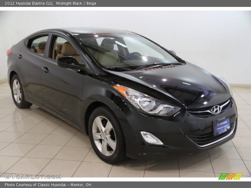 Midnight Black / Beige 2012 Hyundai Elantra GLS
