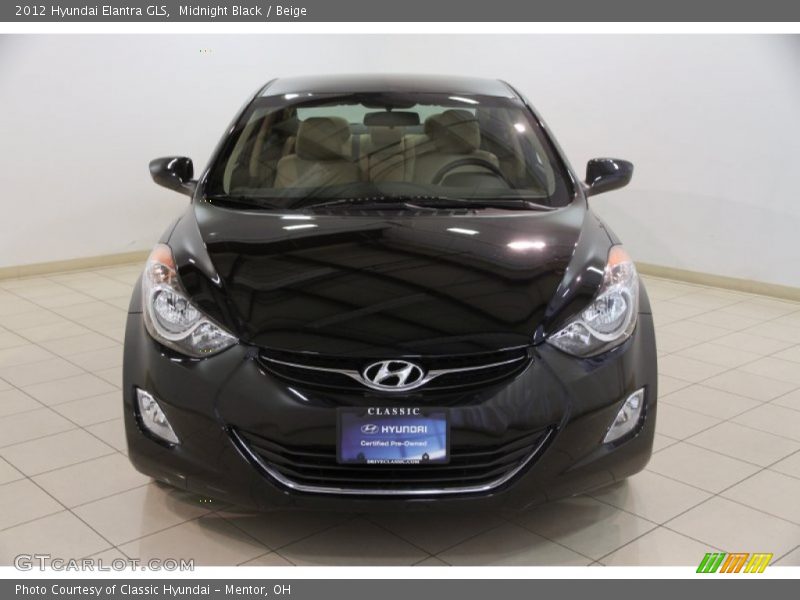 Midnight Black / Beige 2012 Hyundai Elantra GLS