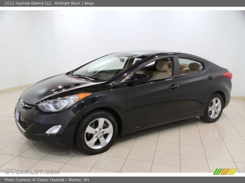 Midnight Black / Beige 2012 Hyundai Elantra GLS