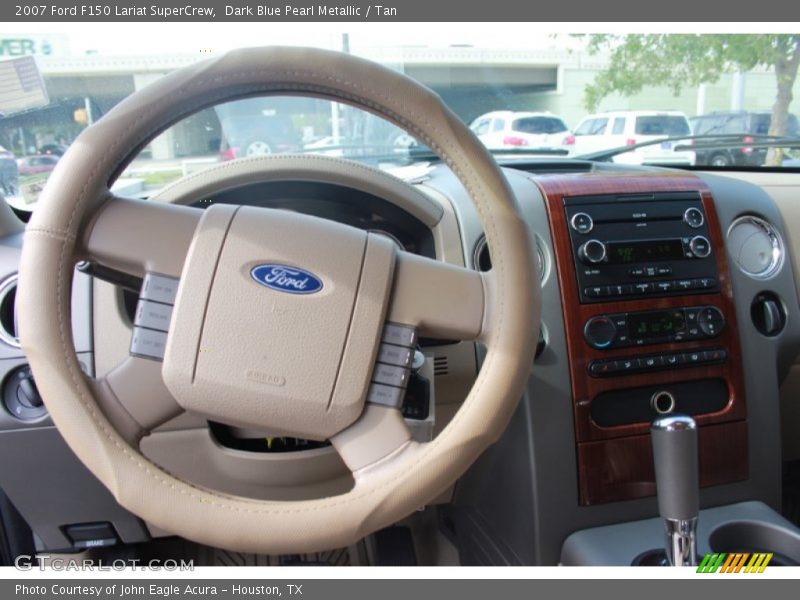 Dark Blue Pearl Metallic / Tan 2007 Ford F150 Lariat SuperCrew