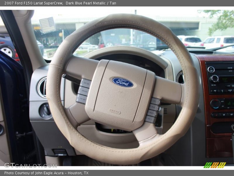 Dark Blue Pearl Metallic / Tan 2007 Ford F150 Lariat SuperCrew