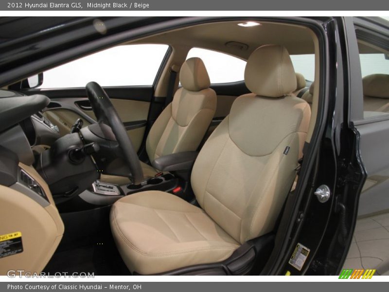 Midnight Black / Beige 2012 Hyundai Elantra GLS