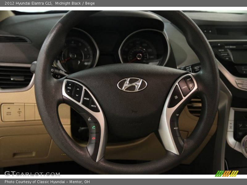 Midnight Black / Beige 2012 Hyundai Elantra GLS