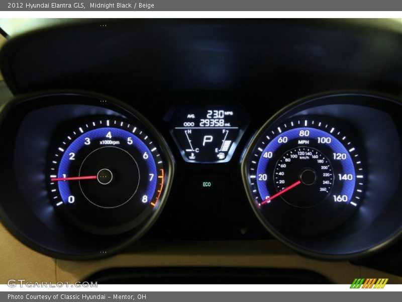 Midnight Black / Beige 2012 Hyundai Elantra GLS