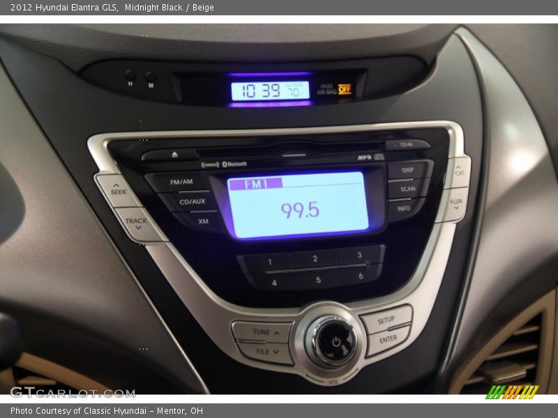 Midnight Black / Beige 2012 Hyundai Elantra GLS