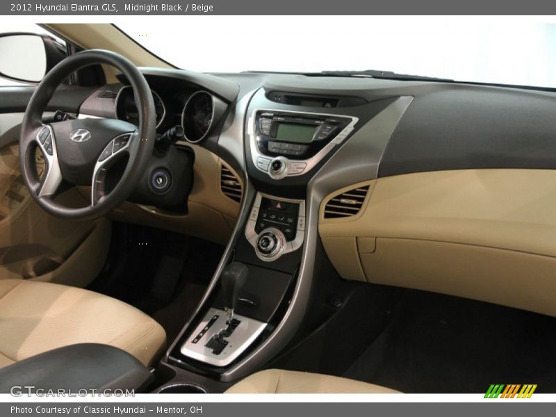 Midnight Black / Beige 2012 Hyundai Elantra GLS