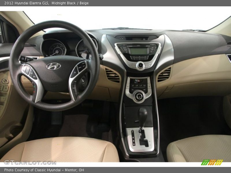 Midnight Black / Beige 2012 Hyundai Elantra GLS