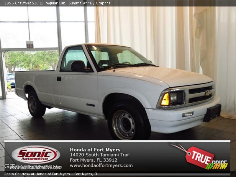 Summit White / Graphite 1996 Chevrolet S10 LS Regular Cab