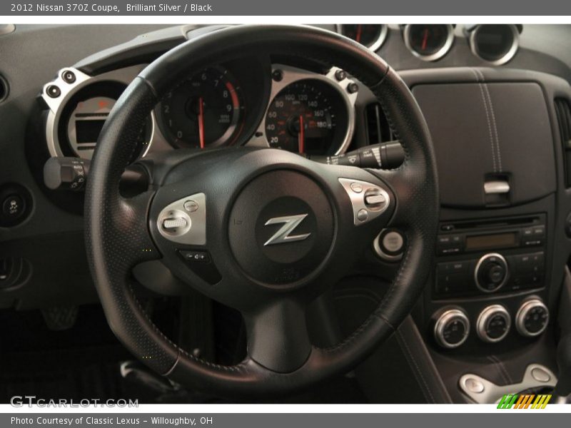 Brilliant Silver / Black 2012 Nissan 370Z Coupe