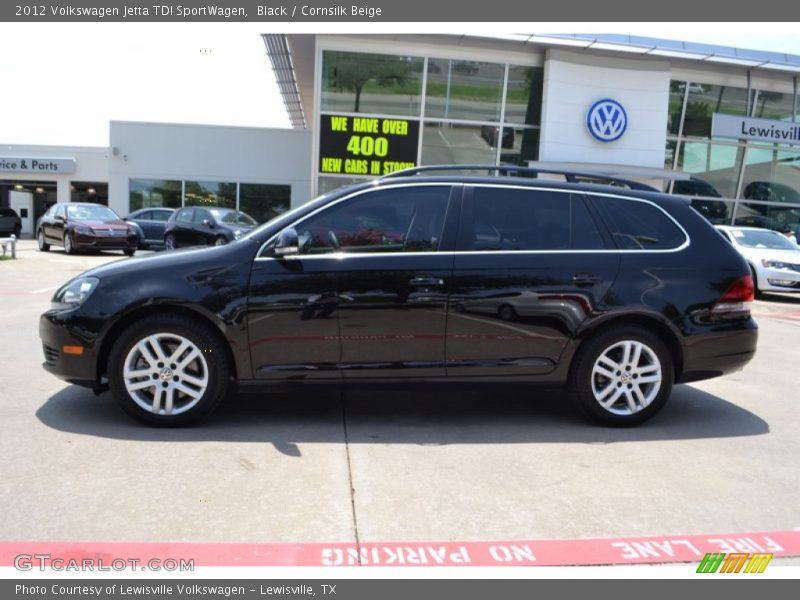 Black / Cornsilk Beige 2012 Volkswagen Jetta TDI SportWagen