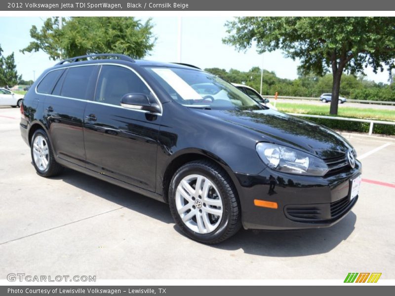 Black / Cornsilk Beige 2012 Volkswagen Jetta TDI SportWagen