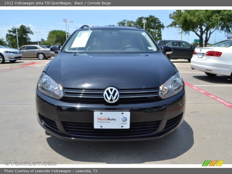 Black / Cornsilk Beige 2012 Volkswagen Jetta TDI SportWagen