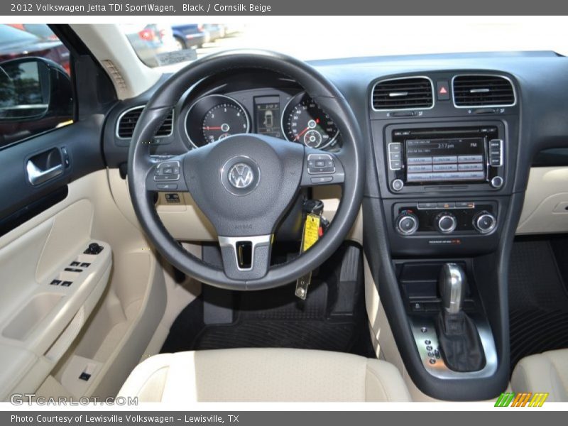 Black / Cornsilk Beige 2012 Volkswagen Jetta TDI SportWagen