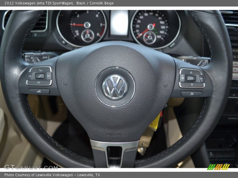 Black / Cornsilk Beige 2012 Volkswagen Jetta TDI SportWagen