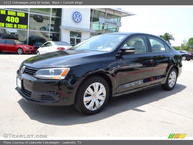 Black / Cornsilk Beige 2012 Volkswagen Jetta SE Sedan