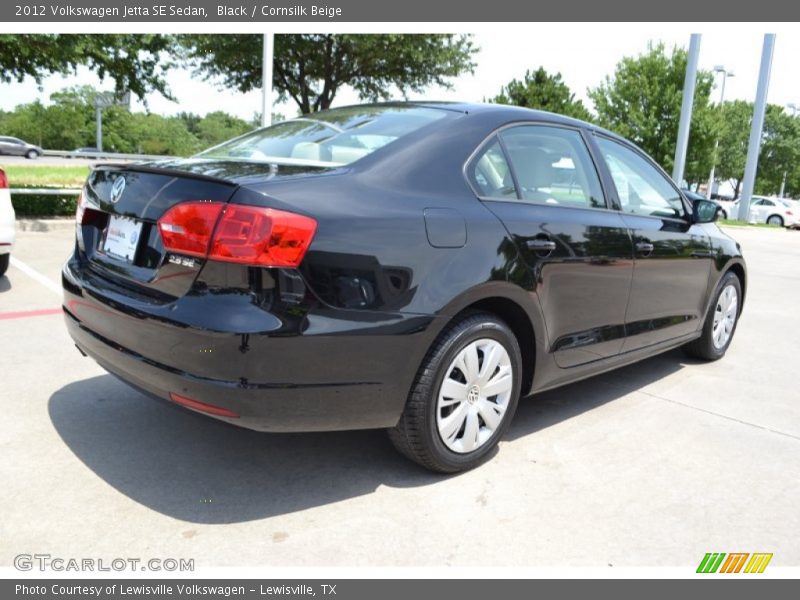 Black / Cornsilk Beige 2012 Volkswagen Jetta SE Sedan