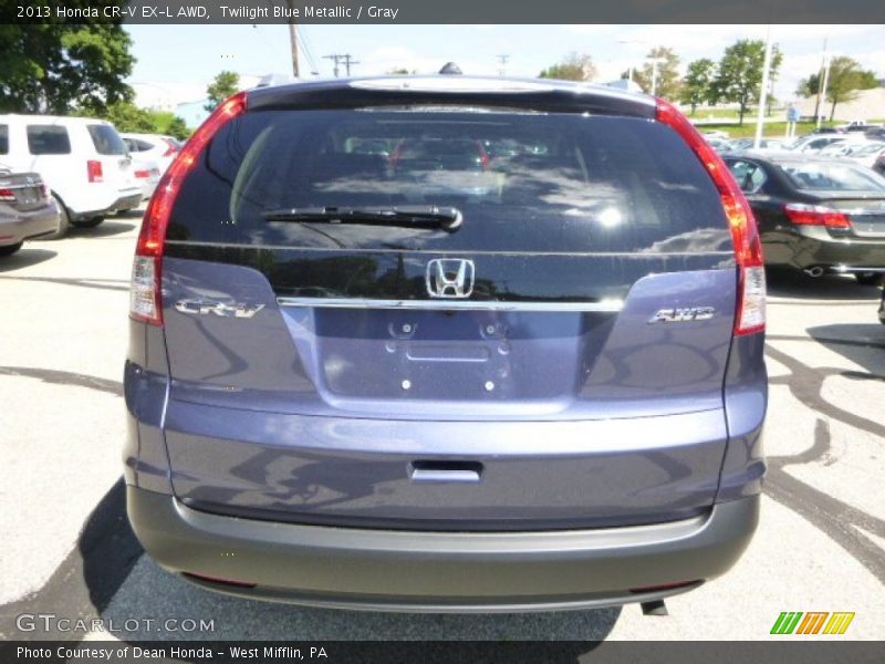 Twilight Blue Metallic / Gray 2013 Honda CR-V EX-L AWD