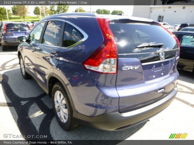 Twilight Blue Metallic / Gray 2013 Honda CR-V EX-L AWD