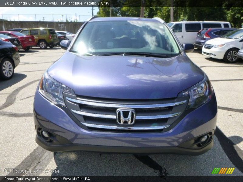 Twilight Blue Metallic / Gray 2013 Honda CR-V EX-L AWD