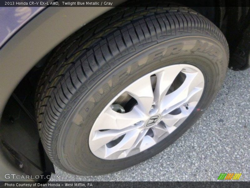 Twilight Blue Metallic / Gray 2013 Honda CR-V EX-L AWD