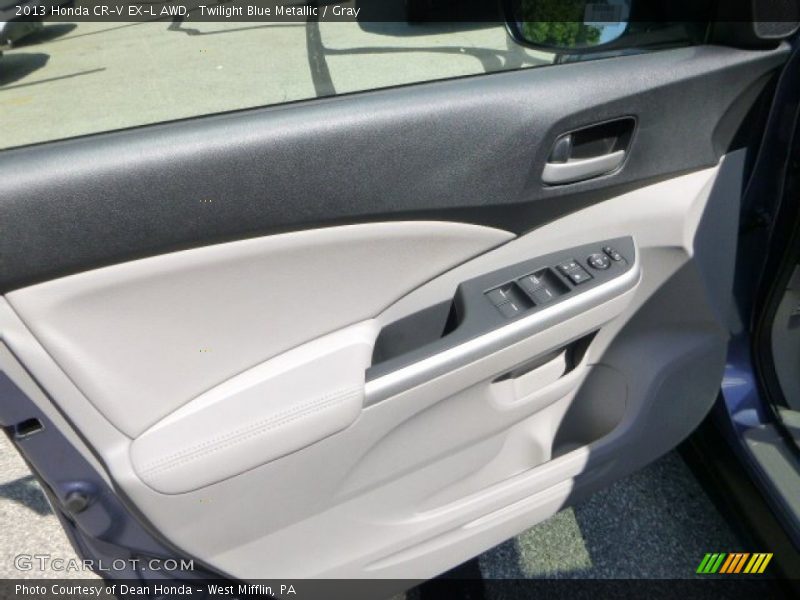 Twilight Blue Metallic / Gray 2013 Honda CR-V EX-L AWD