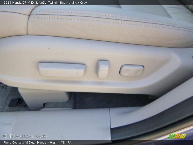 Twilight Blue Metallic / Gray 2013 Honda CR-V EX-L AWD